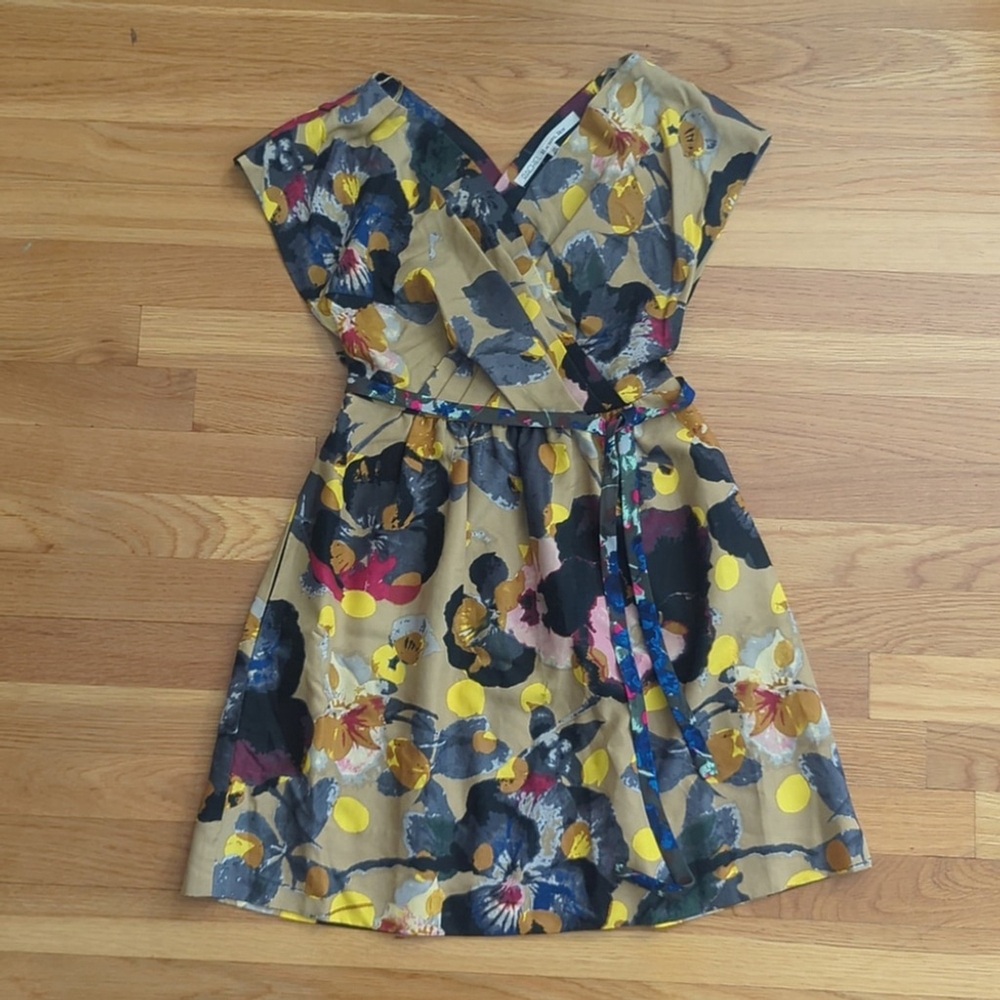 Rachel Roy Floral Cross Front Mini Dress XS - Picture 3 of 12